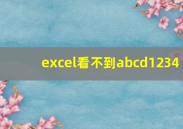 excel看不到abcd1234