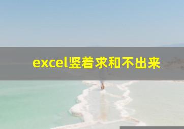 excel竖着求和不出来