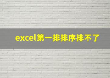 excel第一排排序排不了