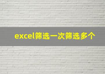 excel筛选一次筛选多个