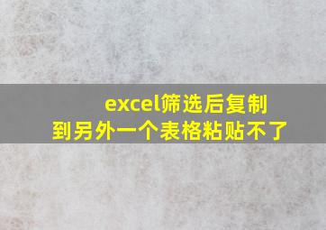 excel筛选后复制到另外一个表格粘贴不了