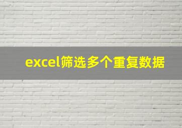 excel筛选多个重复数据