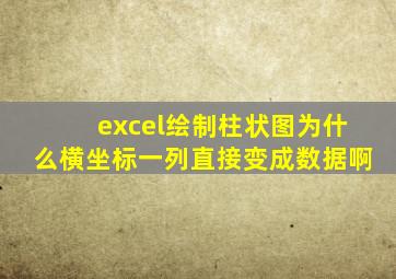 excel绘制柱状图为什么横坐标一列直接变成数据啊