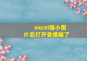 excel缩小图片后打开变模糊了