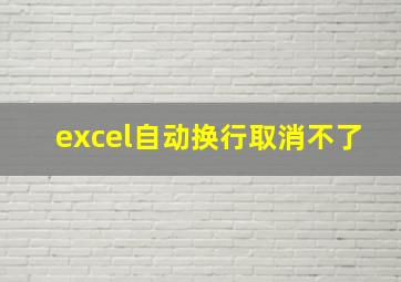 excel自动换行取消不了