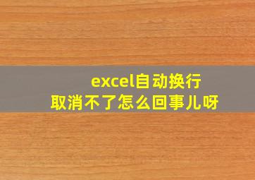 excel自动换行取消不了怎么回事儿呀