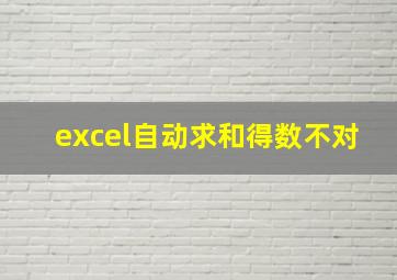 excel自动求和得数不对