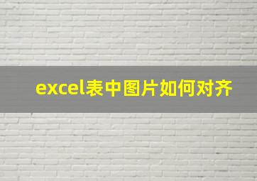 excel表中图片如何对齐