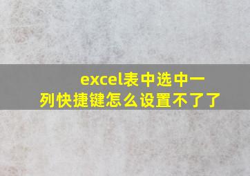 excel表中选中一列快捷键怎么设置不了了