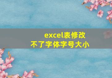 excel表修改不了字体字号大小