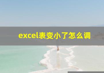 excel表变小了怎么调