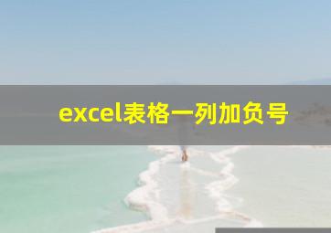 excel表格一列加负号