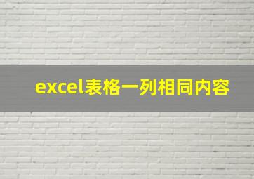 excel表格一列相同内容