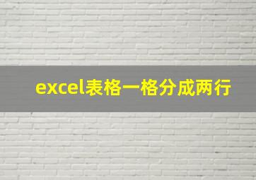 excel表格一格分成两行