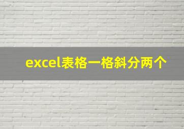 excel表格一格斜分两个