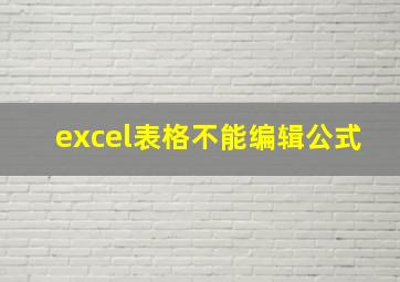 excel表格不能编辑公式