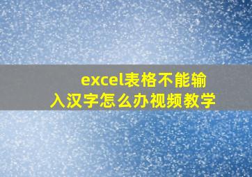 excel表格不能输入汉字怎么办视频教学