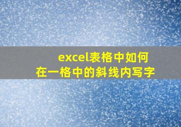 excel表格中如何在一格中的斜线内写字