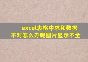 excel表格中求和数据不对怎么办呢图片显示不全