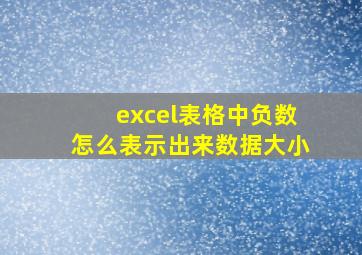 excel表格中负数怎么表示出来数据大小