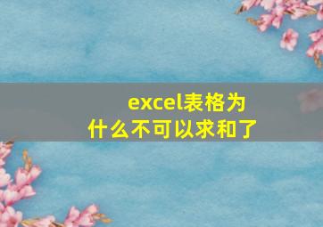 excel表格为什么不可以求和了