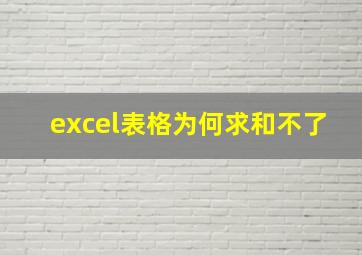 excel表格为何求和不了