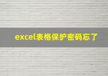 excel表格保护密码忘了