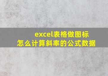 excel表格做图标怎么计算斜率的公式数据