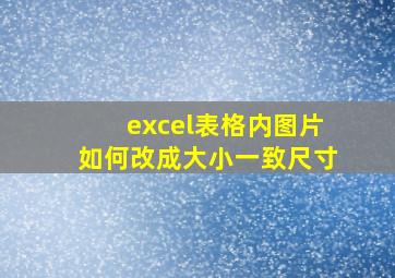 excel表格内图片如何改成大小一致尺寸