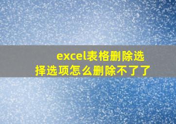 excel表格删除选择选项怎么删除不了了