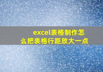 excel表格制作怎么把表格行距放大一点