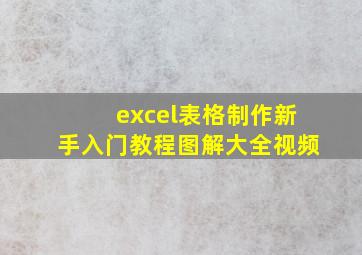 excel表格制作新手入门教程图解大全视频