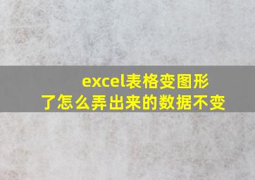 excel表格变图形了怎么弄出来的数据不变