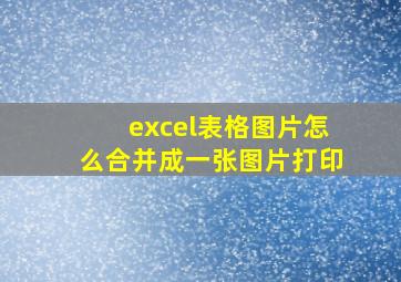 excel表格图片怎么合并成一张图片打印