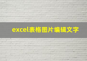 excel表格图片编辑文字