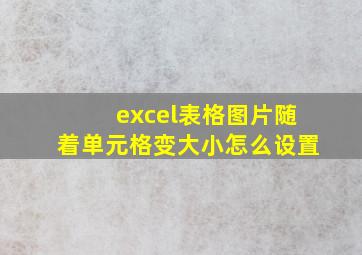 excel表格图片随着单元格变大小怎么设置