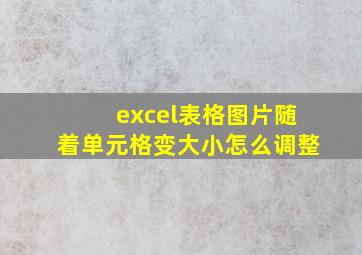 excel表格图片随着单元格变大小怎么调整