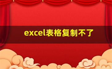 excel表格复制不了