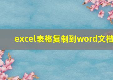 excel表格复制到word文档