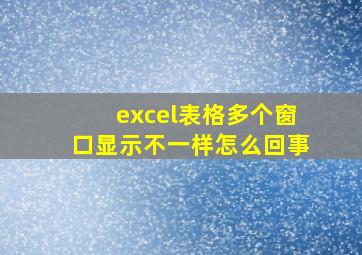 excel表格多个窗口显示不一样怎么回事