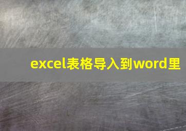 excel表格导入到word里