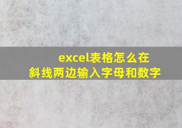 excel表格怎么在斜线两边输入字母和数字