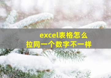 excel表格怎么拉同一个数字不一样