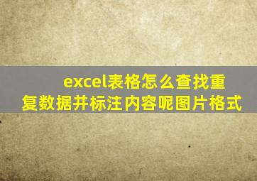 excel表格怎么查找重复数据并标注内容呢图片格式