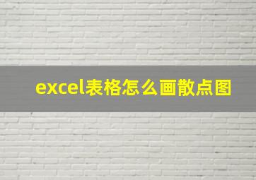 excel表格怎么画散点图