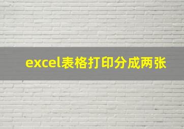 excel表格打印分成两张