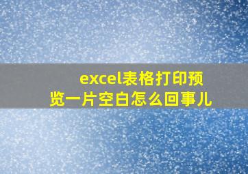 excel表格打印预览一片空白怎么回事儿