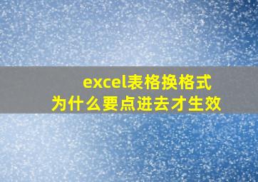 excel表格换格式为什么要点进去才生效