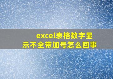 excel表格数字显示不全带加号怎么回事