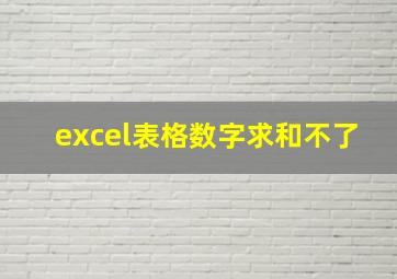 excel表格数字求和不了